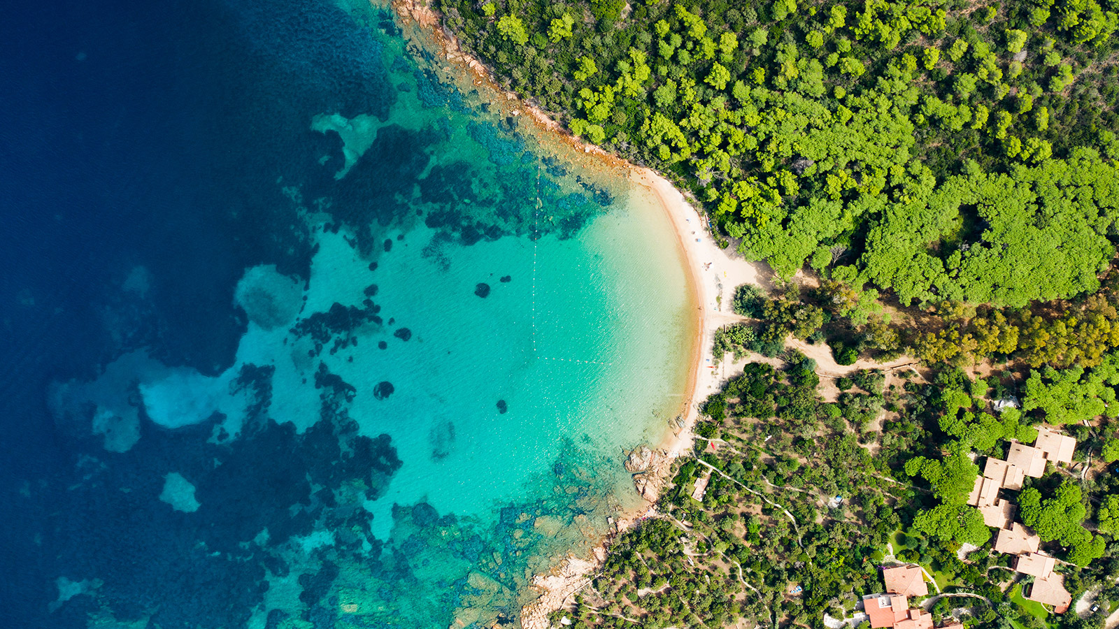 Sardinia beach overhead view