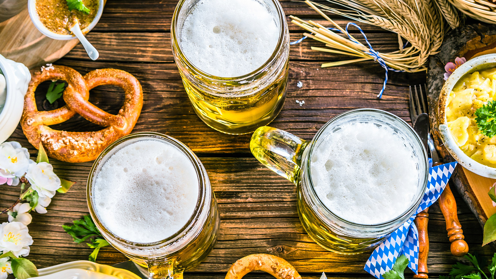 Oktoberfest Beer and Pretzels