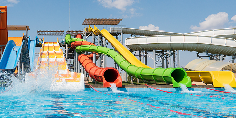 water slides at a water park