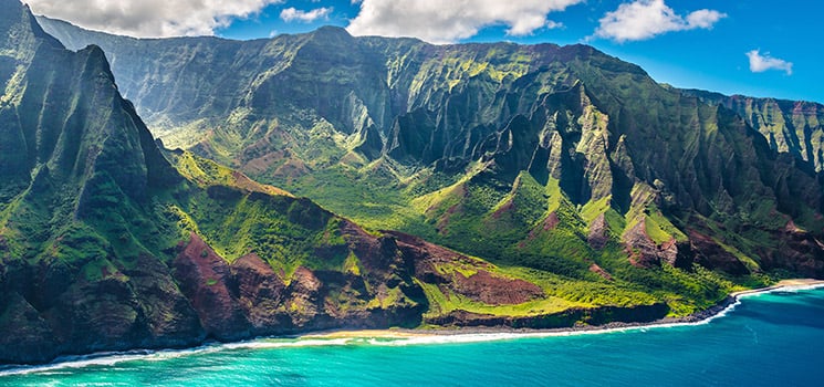 View on Na Pali Coast on Kauai island on Hawaii