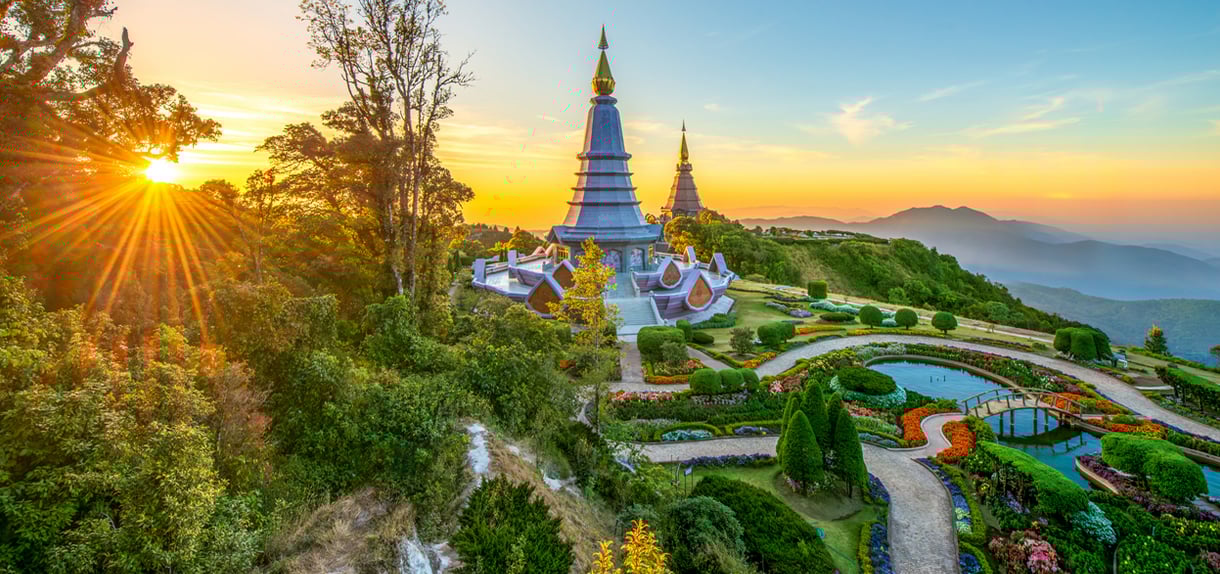 Landmark pagoda in doi Inthanon national park at Chiang mai, Thailand